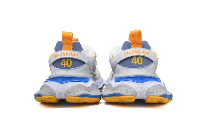 【DA5LJ】白蓝黄-15 纯原版巴黎世家 网布 圆头系带低帮 785754 W2MV1 9174 Balenciaga White Blue Yellow