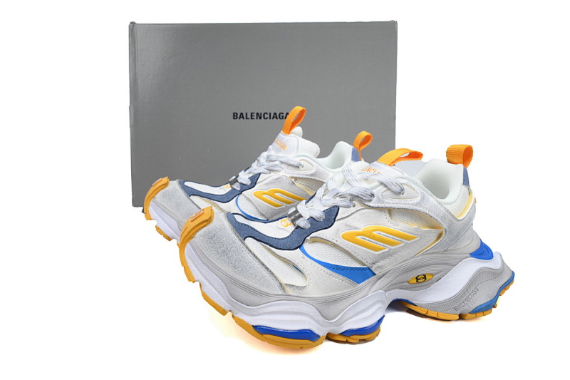 【DA5LJ】白蓝黄-15 纯原版巴黎世家 网布 圆头系带低帮 785754 W2MV1 9174 Balenciaga White Blue Yellow