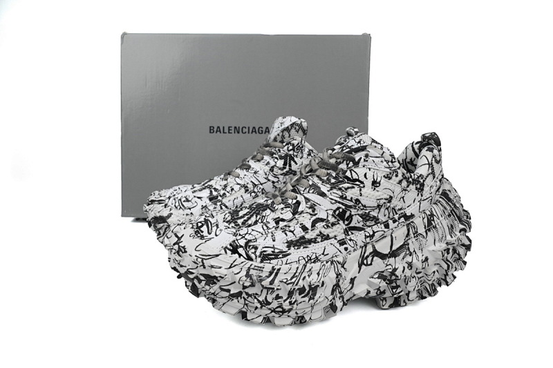【EA0LJ】白涂鸦-15巴黎轮胎鞋 685611 W2RAM 9010 Balenciaga Defender Graffiti