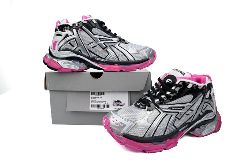 【EA5LJ】银红-40 巴黎世家7代减震运动跑步鞋 677402 W3RB2 9155Balenciaga Runner  Silver Red