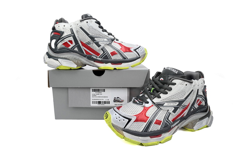 【EA5LJ】白黑红-41 巴黎世家7代减震运动跑步鞋 677402 W3RB2 9167 Balenciaga Runner White Black and Red