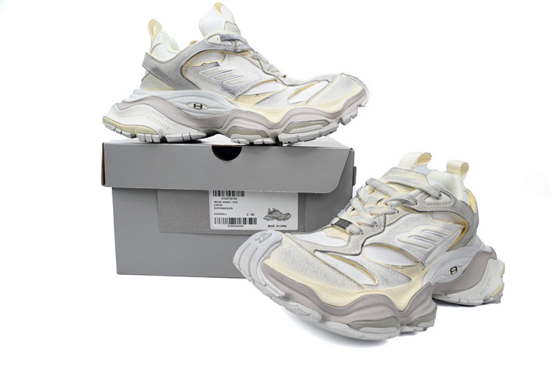 【DA5LJ】灰白色-13 纯原版巴黎世家 网布 圆头系带低帮 784339-W2MV9-9191 Balenciaga Grey White