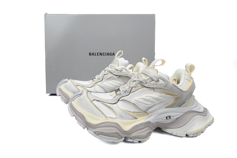 【DA5LJ】灰白色-13 纯原版巴黎世家 网布 圆头系带低帮 784339-W2MV9-9191 Balenciaga Grey White