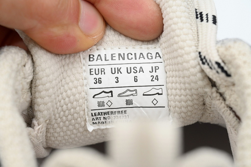【DA0LJ】帆布白-36 巴黎10代跑鞋 734731 W3XDC 2002 Balenciaga Luminous Blue Canvas White
