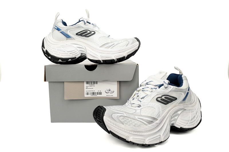 【DA5LJ】白黑蓝1219 巴黎世家十二代新款 784342 W2MV2 1219 Balenciaga White Gray Black White, Black, and Blue