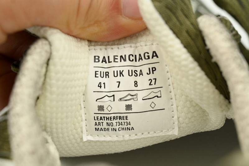 【CA5AH】军绿7019 巴黎10代做旧户外概念跑鞋 734734 W3XL6 7019 Balenciaga Black Military Green