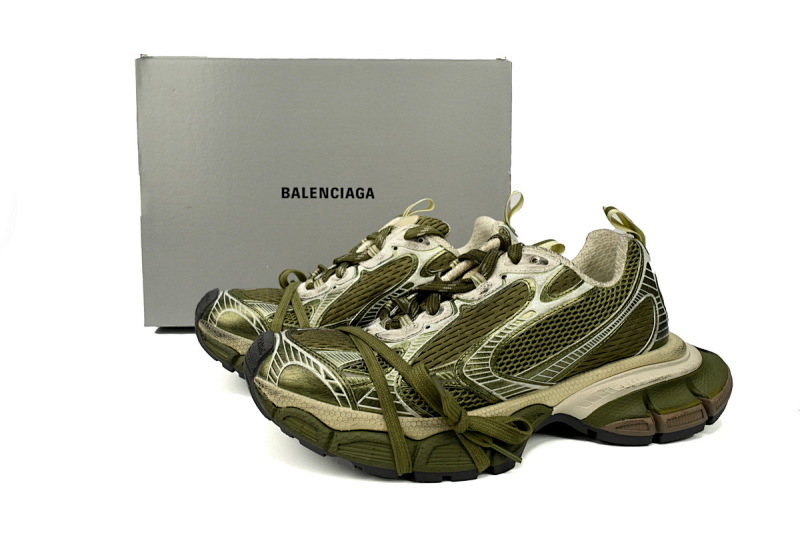 【CA5AH】军绿7019 巴黎10代做旧户外概念跑鞋 734734 W3XL6 7019 Balenciaga Black Military Green