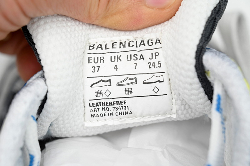 【DA0LJ】白银黑蓝-31 巴黎10代跑鞋 734731 W3XL5 9047 Balenciaga  White Silver Black Blue