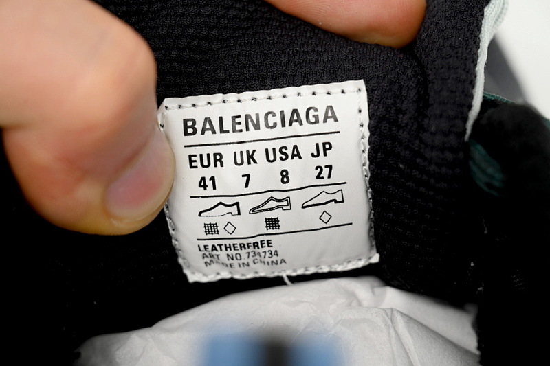 【CA5AH】蓝色3124 巴黎10代做旧户外概念跑鞋 734734 W3XL6 3124 Balenciaga Black  Blue