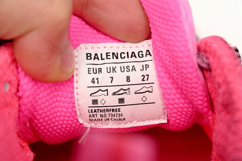 【CA5AH】粉色 巴黎10代做旧户外概念跑鞋 734734 W3XL6 5050 Balenciaga Black Black And White Pink