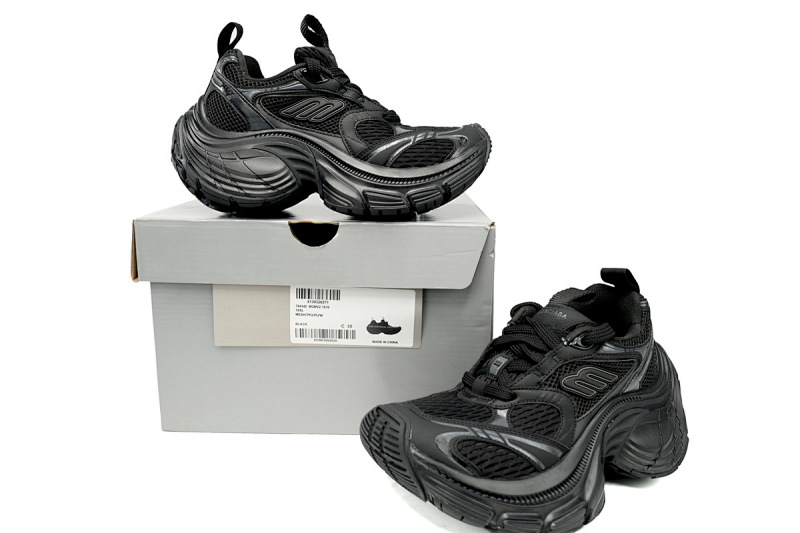 【DA5AH】黑色  巴黎世家十二代新款  784342 W2MV2 1000 Balenciaga White and Black Black