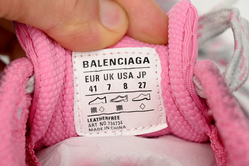 【CA5AH】 粉白 巴黎10代做旧 户外概念跑鞋 734734 W3XL5 1268 Balenciaga Pink White