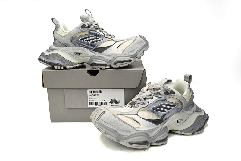 【DA5LJ】米中灰-8 纯原版巴黎世家 网布 圆头系带低帮 784339-W2MV9-0223 Balenciaga CARGO Rice Gray