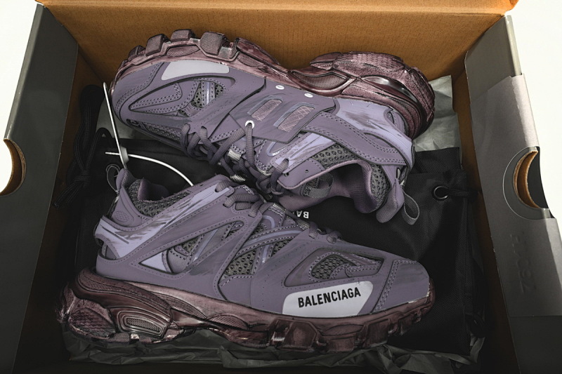 【DA0LJ】灰紫-113 巴黎3代时尚复古低帮跑鞋 542436 W1AC5 0620 Balenciaga Tess S.Black Gray Purple