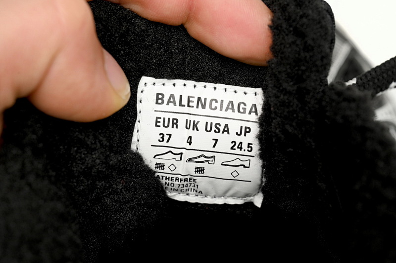 【DA5AH】黑白冰绒 巴黎3XL冰爪 加绒版 户外概念跑鞋 734734 W3XL2 1090 Balenciaga Black And White