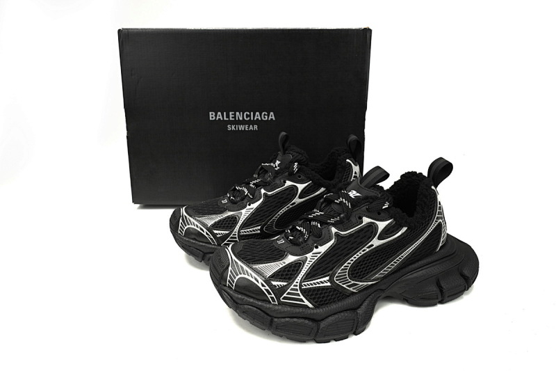 【DA5AH】黑白冰绒 巴黎3XL冰爪 加绒版 户外概念跑鞋 734734 W3XL2 1090 Balenciaga Black And White
