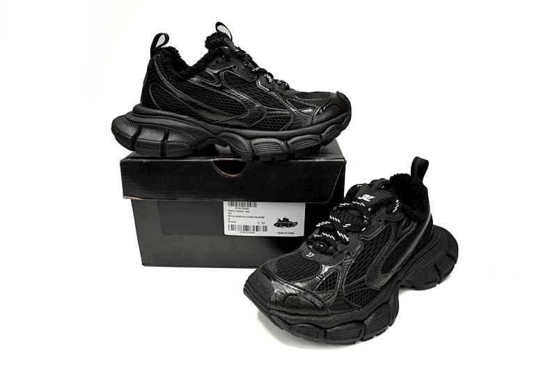 【DA5AH】全黑冰绒  巴黎3XL冰爪 加绒版 户外概念跑鞋 734734 W3XL2 1000 Balenciaga Black