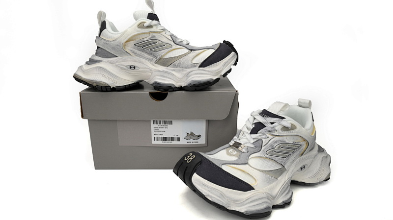 【DA5LJ】米白灰-9 纯原版巴黎世家11代 网布 圆头系带低帮 785756-W2MV1-9012 Balenciaga CARGO White Rice White Gray