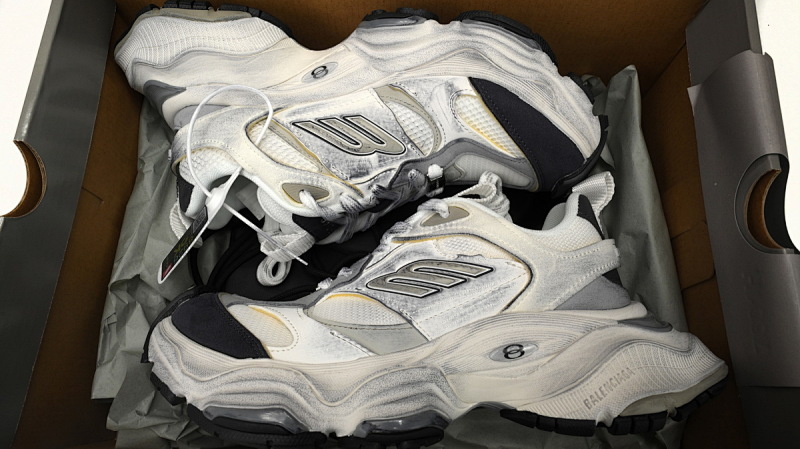 【DA5LJ】米白灰-9 纯原版巴黎世家11代 网布 圆头系带低帮 785756-W2MV1-9012 Balenciaga CARGO White Rice White Gray