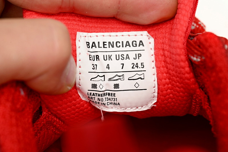 【CA5AH】 红色 巴黎10代做旧 户外概念跑鞋 734734 W3XL5 6000 Balenciaga White Red