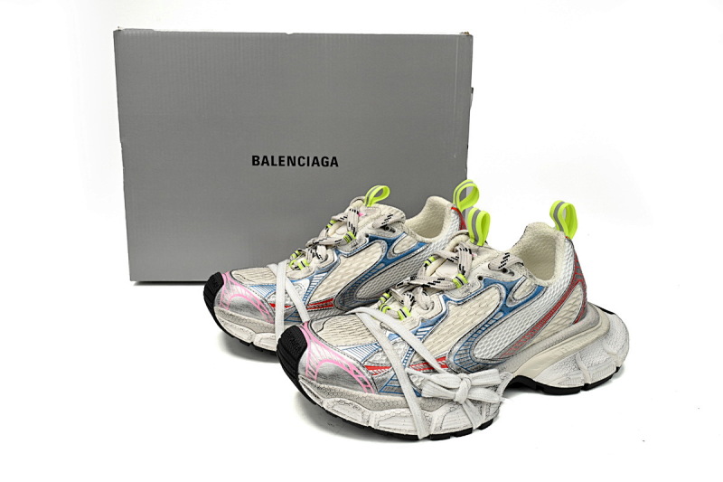 【CA5AH】彩虹 巴黎10代做旧 户外概念跑鞋 734734W3XL5 9645 Balenciaga White, red And Blue