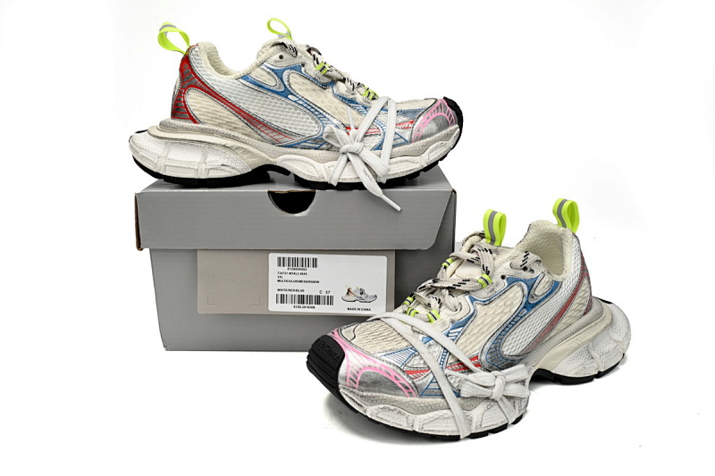 【CA5AH】彩虹 巴黎10代做旧 户外概念跑鞋 734734W3XL5 9645 Balenciaga White, red And Blue