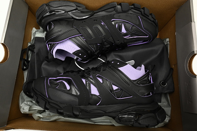【DA0LJ】黑紫-105 纯原版本巴黎世家三代 袜套鞋 736328 W3SKC 1058 Balenciaga Tess S.Black Rice Black Purple
