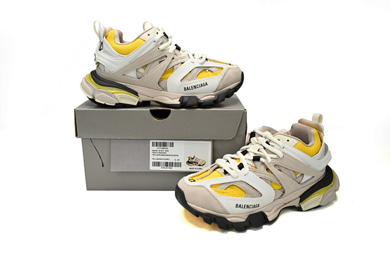 【DA0LJ】灰白黄-102 巴黎3代时尚复古低帮跑鞋 542436 W1ST3 0258 Balenciaga Tess S.Black Rice Grey White Yellow