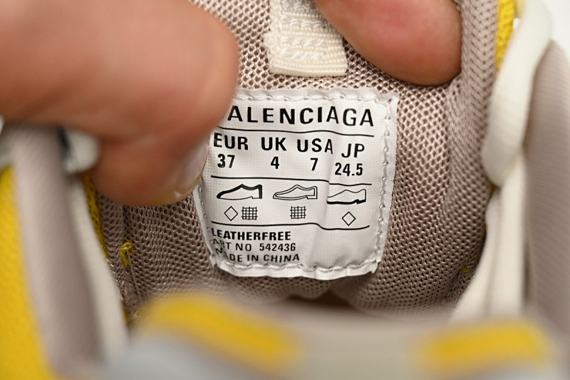 【DA0LJ】灰白黄-102 巴黎3代时尚复古低帮跑鞋 542436 W1ST3 0258 Balenciaga Tess S.Black Rice Grey White Yellow
