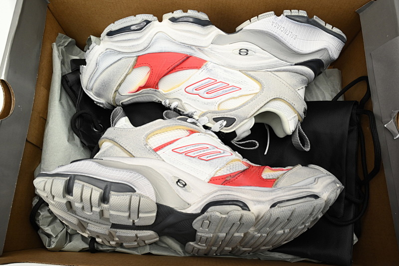 【DA5LJ】白红-2 纯原版巴黎世家11代 网布 圆头系带低帮 784339-W1MV3-0521 Balenciaga CARGO White Red