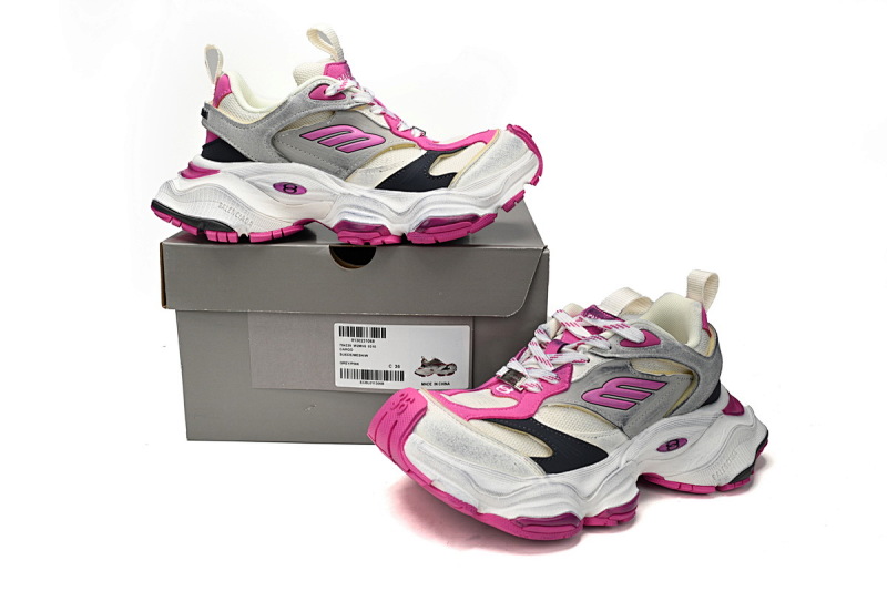 【DA5LJ】黑白粉-6 纯原版巴黎世家11代 网布 圆头系带低帮 784339-W2MV6-0310 Balenciaga CARGO Black And White Powder