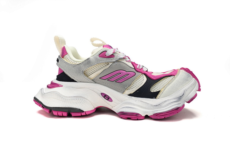 【DA5LJ】黑白粉-6 纯原版巴黎世家11代 网布 圆头系带低帮 784339-W2MV6-0310 Balenciaga CARGO Black And White Powder
