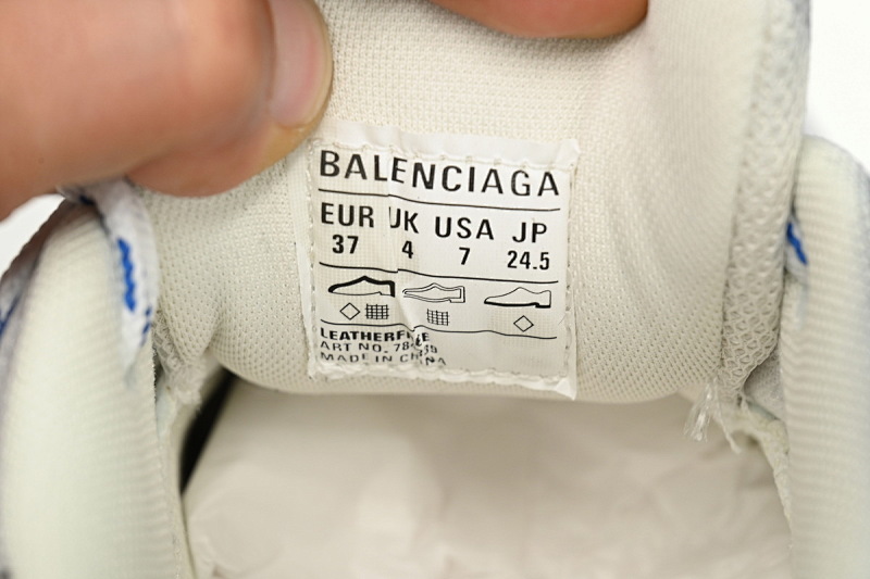 【DA5LJ】黑白蓝-3 纯原版巴黎世家11代 网布 圆头系带低帮 784339-W2MV6-0328 Balenciaga CARGO Black, White, And Blue
