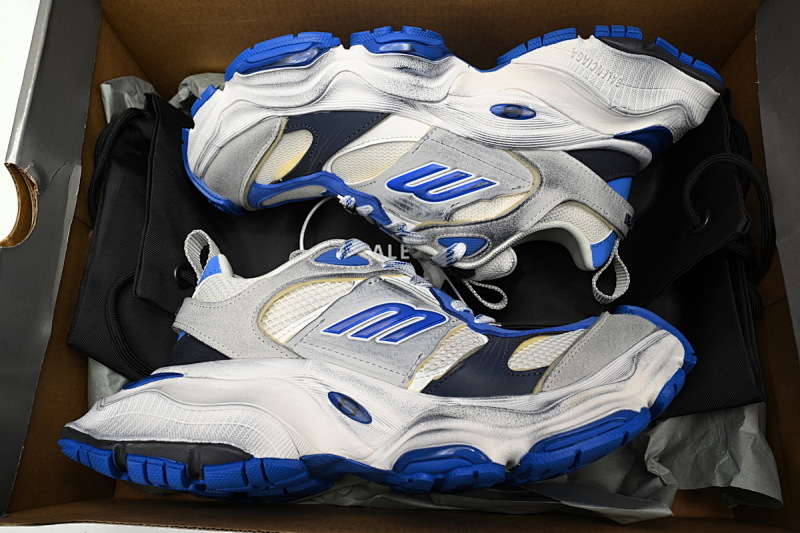 【DA5LJ】黑白蓝-3 纯原版巴黎世家11代 网布 圆头系带低帮 784339-W2MV6-0328 Balenciaga CARGO Black, White, And Blue
