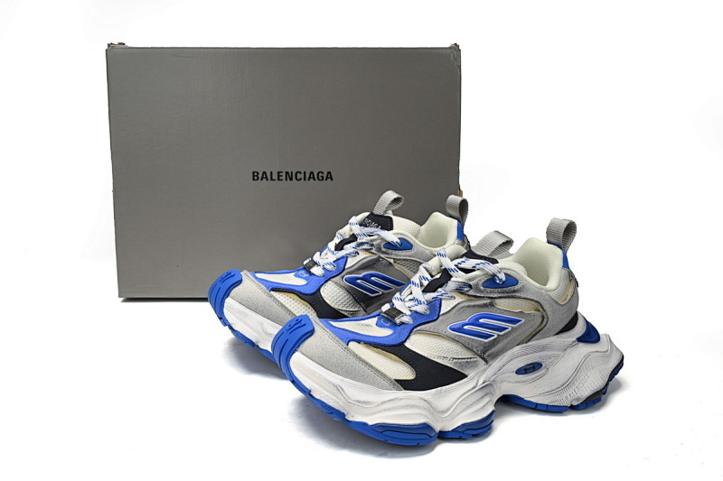 【DA5LJ】黑白蓝-3 纯原版巴黎世家11代 网布 圆头系带低帮 784339-W2MV6-0328 Balenciaga CARGO Black, White, And Blue