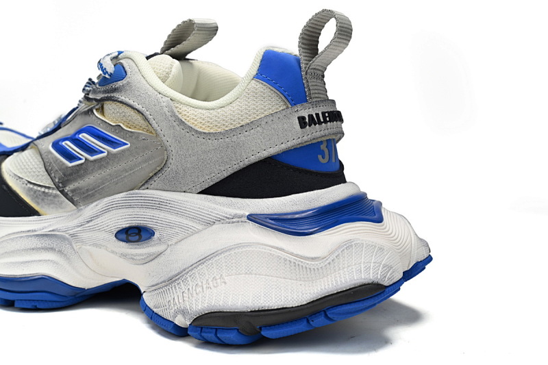 【DA5LJ】黑白蓝-3 纯原版巴黎世家11代 网布 圆头系带低帮 784339-W2MV6-0328 Balenciaga CARGO Black, White, And Blue