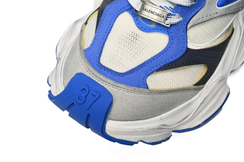 【DA5LJ】黑白蓝-3 纯原版巴黎世家11代 网布 圆头系带低帮 784339-W2MV6-0328 Balenciaga CARGO Black, White, And Blue