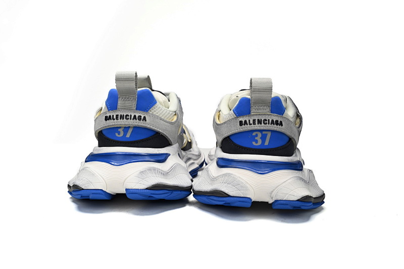 【DA5LJ】黑白蓝-3 纯原版巴黎世家11代 网布 圆头系带低帮 784339-W2MV6-0328 Balenciaga CARGO Black, White, And Blue