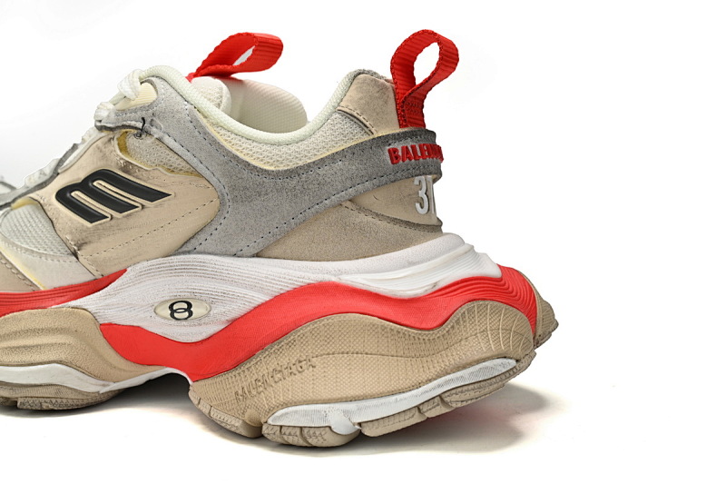 【DA5LJ】米白红-7 纯原版巴黎世家11代 网布 圆头系带低帮 784339-W2MV5-0325 Balenciaga CARGO Beige Red
