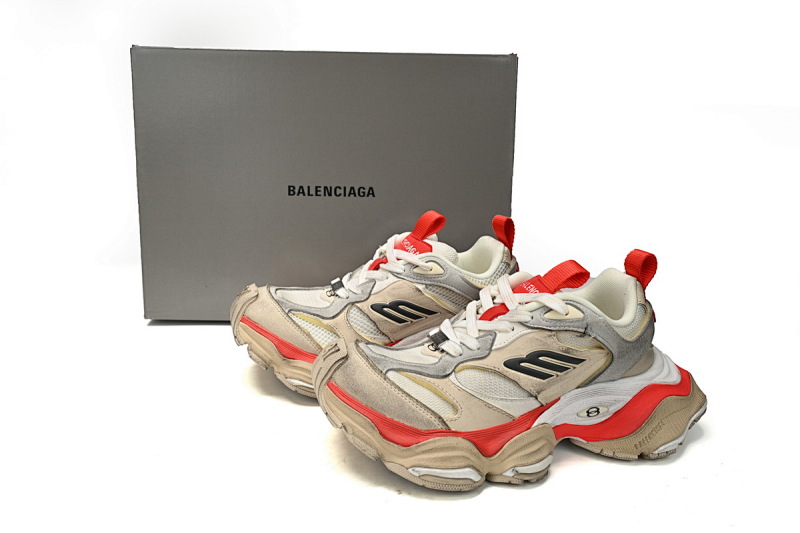【DA5LJ】米白红-7 纯原版巴黎世家11代 网布 圆头系带低帮 784339-W2MV5-0325 Balenciaga CARGO Beige Red