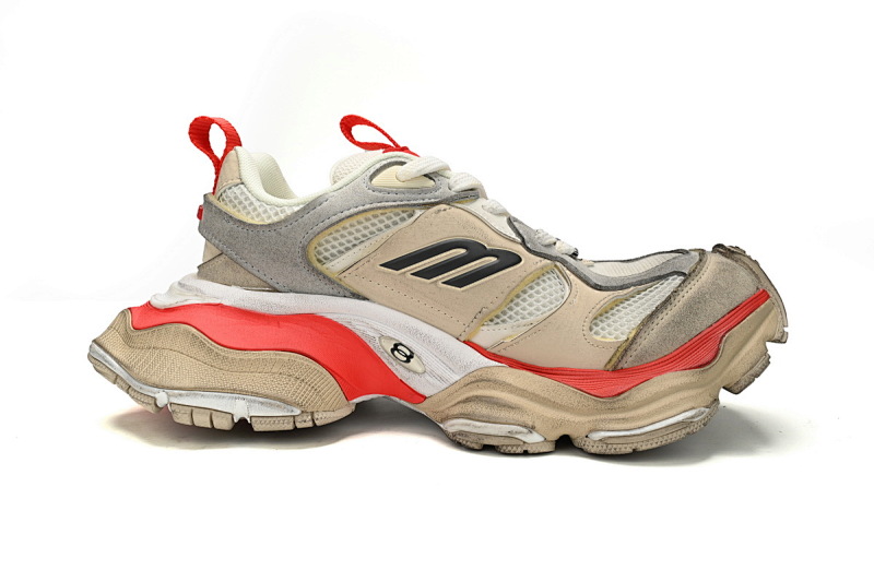 【DA5LJ】米白红-7 纯原版巴黎世家11代 网布 圆头系带低帮 784339-W2MV5-0325 Balenciaga CARGO Beige Red