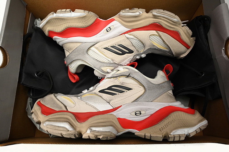 【DA5LJ】米白红-7 纯原版巴黎世家11代 网布 圆头系带低帮 784339-W2MV5-0325 Balenciaga CARGO Beige Red
