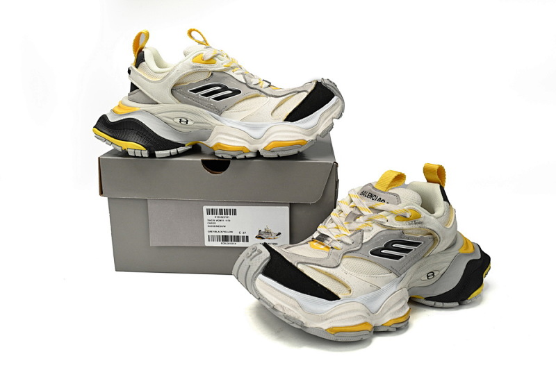 【DA5LJ】白黄银-1 纯原版巴黎世家11代 网布 圆头系带低帮 784339-W2MV1-1170 Balenciaga CARGO White yellow silver