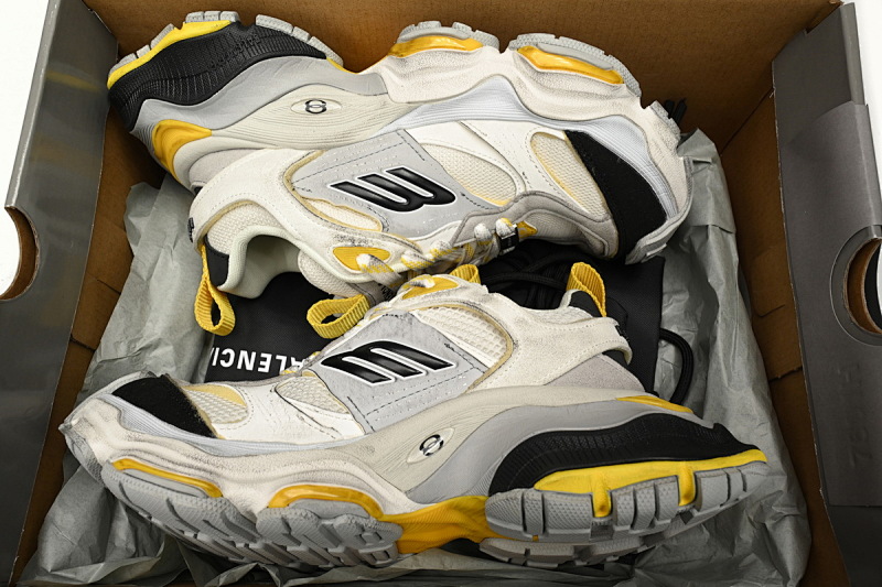 【DA5LJ】白黄银-1 纯原版巴黎世家11代 网布 圆头系带低帮 784339-W2MV1-1170 Balenciaga CARGO White yellow silver