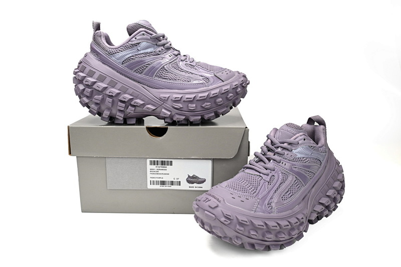 【EA0LJ】紫色-12 巴黎轮胎鞋 685611 W2RAM 5500  Balenciaga Defender Black Purple