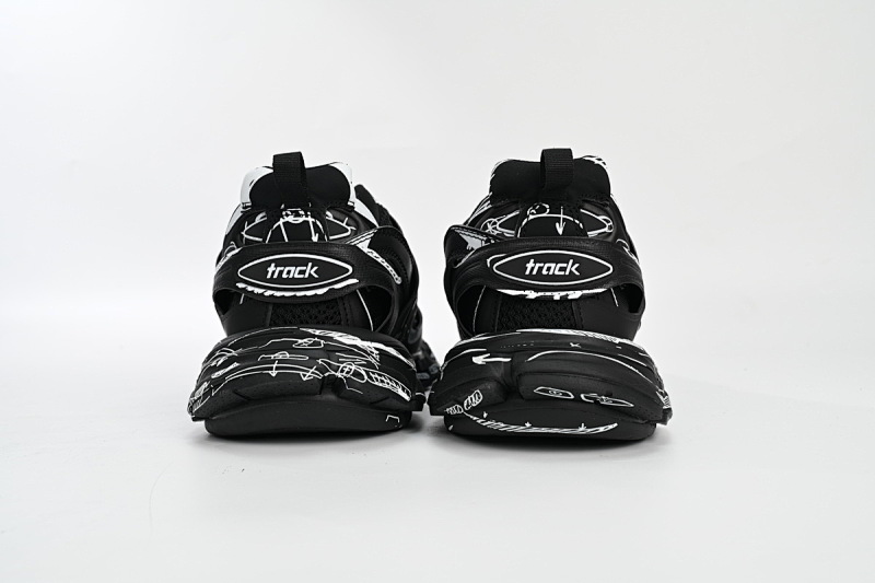 【DA0LJ】黑白画-103 巴黎3代时尚复古低帮跑鞋 542023 W3SR2 2315 Balenciaga Tess S.Black Black-And-White Painting