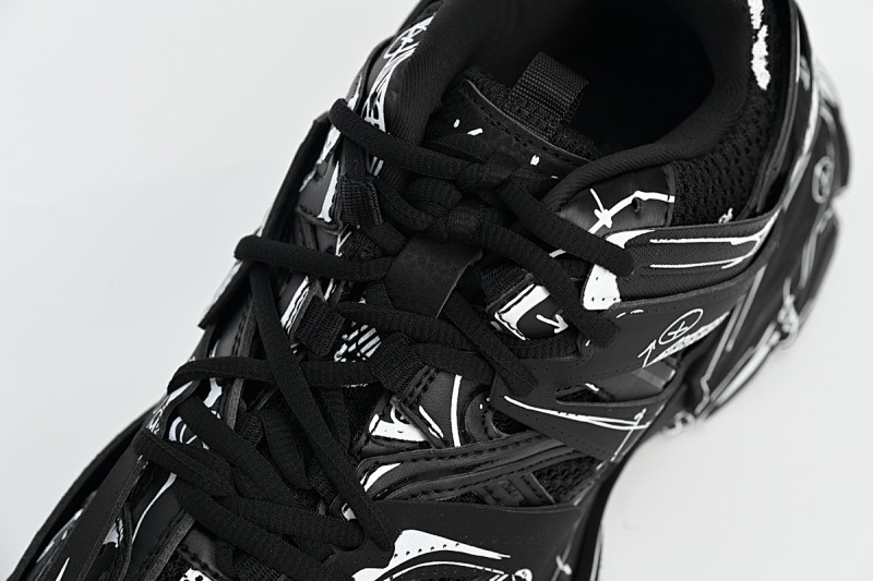 【DA0LJ】黑白画-103 巴黎3代时尚复古低帮跑鞋 542023 W3SR2 2315 Balenciaga Tess S.Black Black-And-White Painting