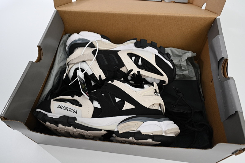 【DA0LJ】米白黑-101 巴黎3代时尚复古低帮跑鞋 542436 W3SU5 9791 Balenciaga Tess S.Black Rice White Black