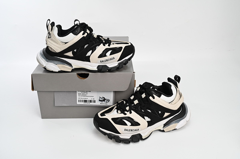 【DA0LJ】米白黑-101 巴黎3代时尚复古低帮跑鞋 542436 W3SU5 9791 Balenciaga Tess S.Black Rice White Black