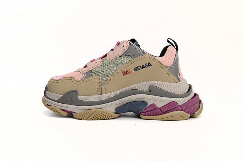【CA0LJ】灰粉 巴黎世家8层组合TPU复古鞋 490672 W09O5 1036 Balenciaga Triple S Grey Pink